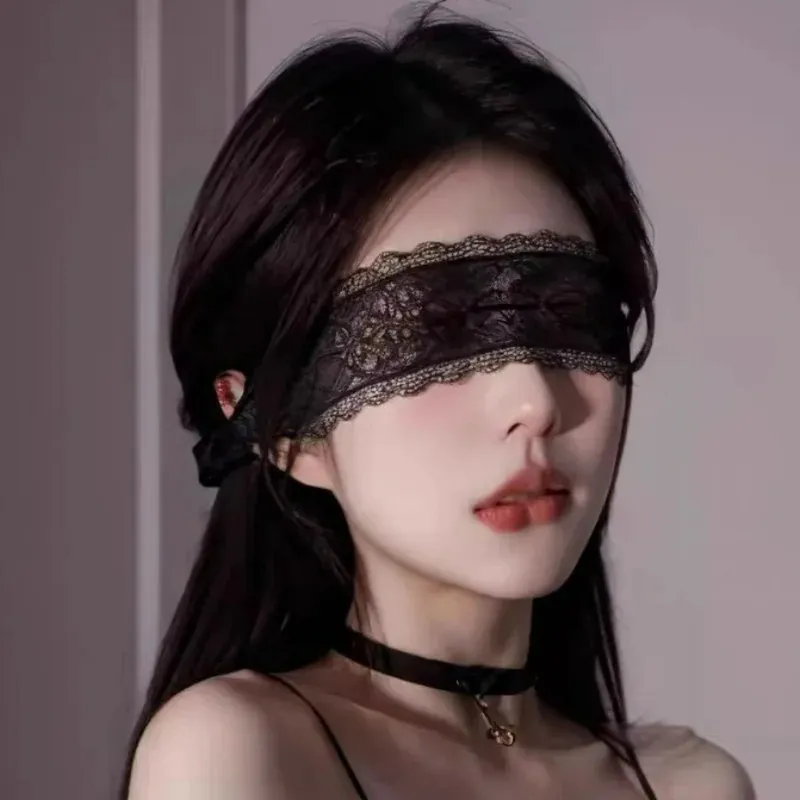 Antifaz con encaje negro para mujer, estilo elegante