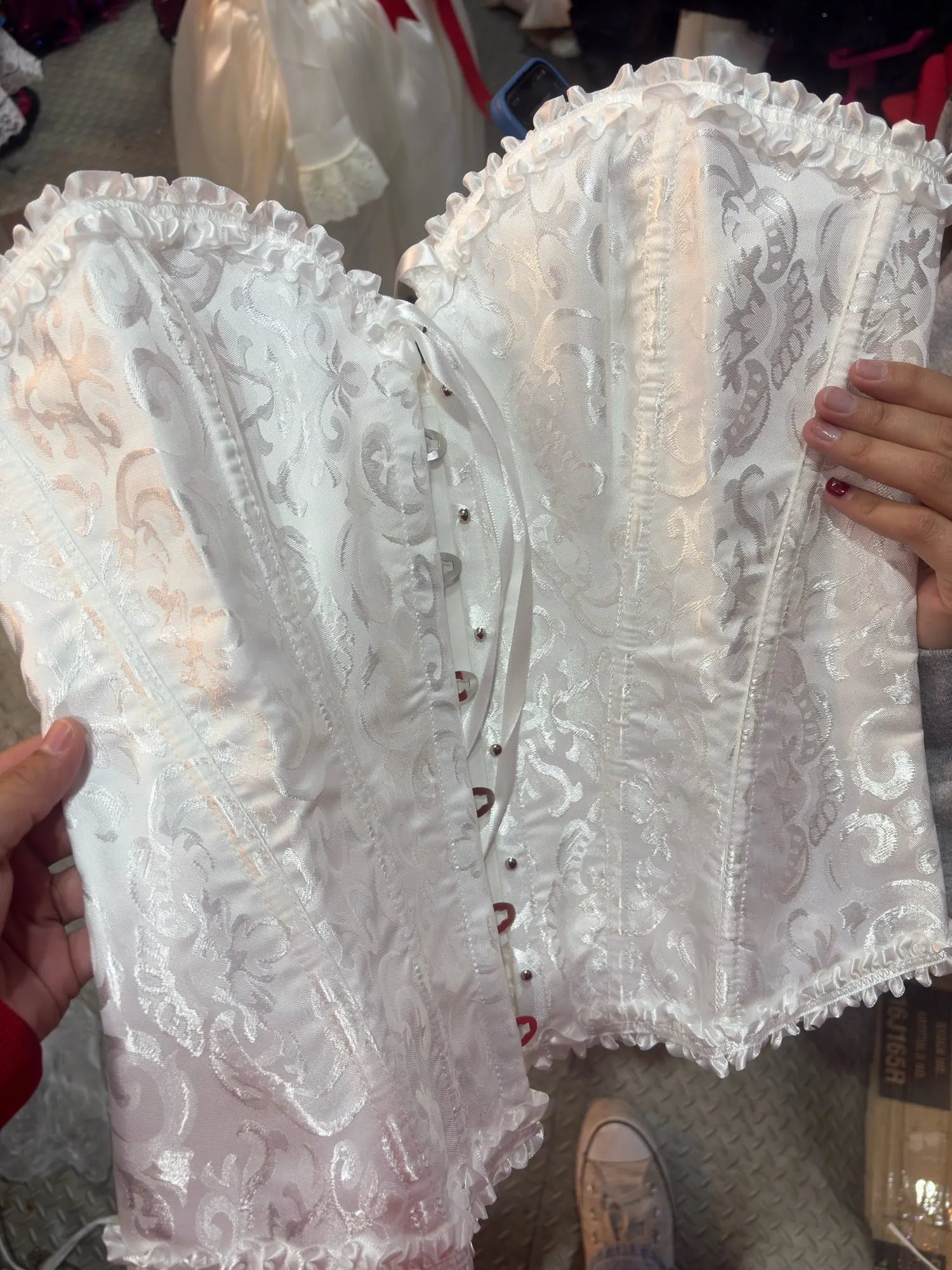 Foto de un comprador: Corsé de jacquard con cordón trasero y 12 varillas