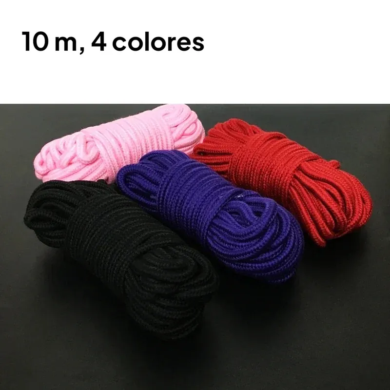 Cuerda de algodón para bondage en largos de 5 o 10 m – Confirma largo y color