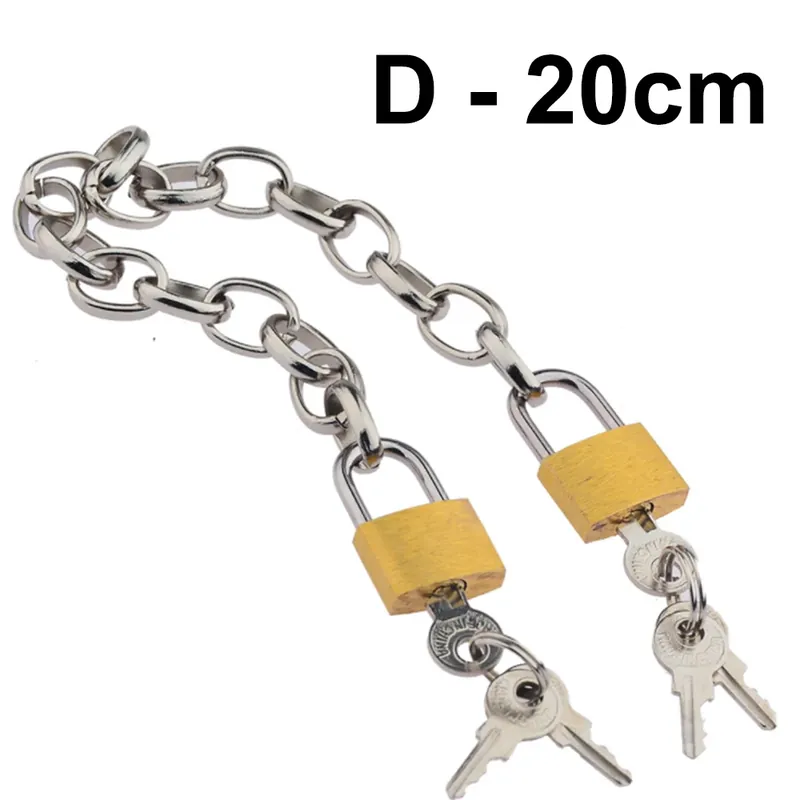 Esposas de metal con cadena y brazalete de tobillo para bondage – Comprueba las piezas