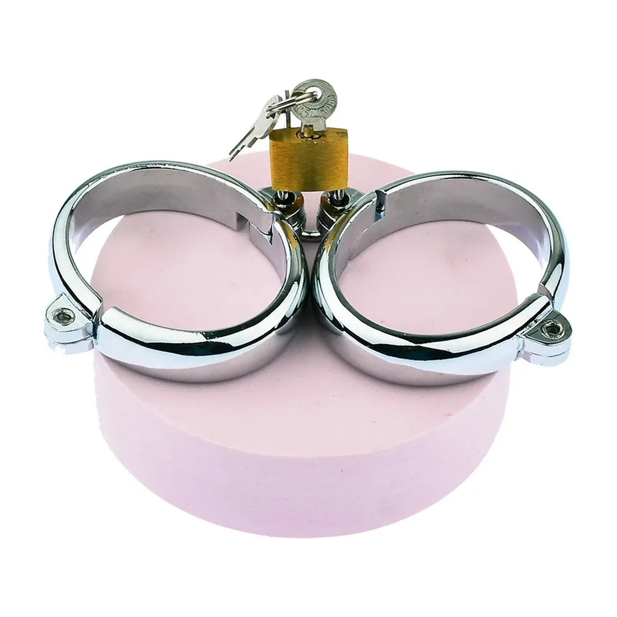 Esposas de metal con cadena y brazalete de tobillo para bondage – vue 5