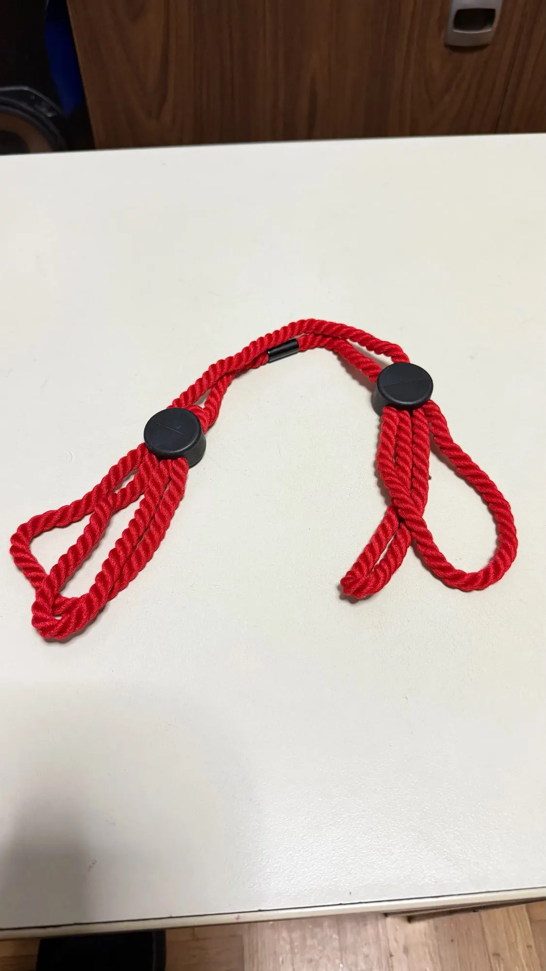 Foto de un comprador: Esposas de algodón ajustables para parejas, de 47 cm