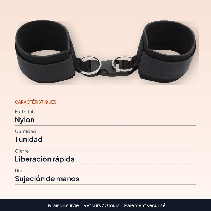 Esposas de sujeción de manos con liberación rápida – Acuerdos antes de sujetar