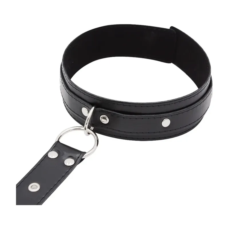 Kit de bondage con collar ajustable y esposas de cuero PU – Revisa cada pieza