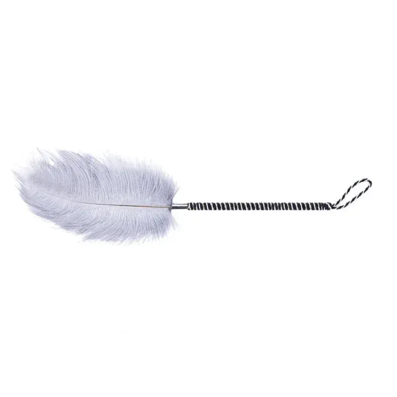 Látigo de plumas blancas para juegos sensoriales en pareja – Acuerdos antes del juego