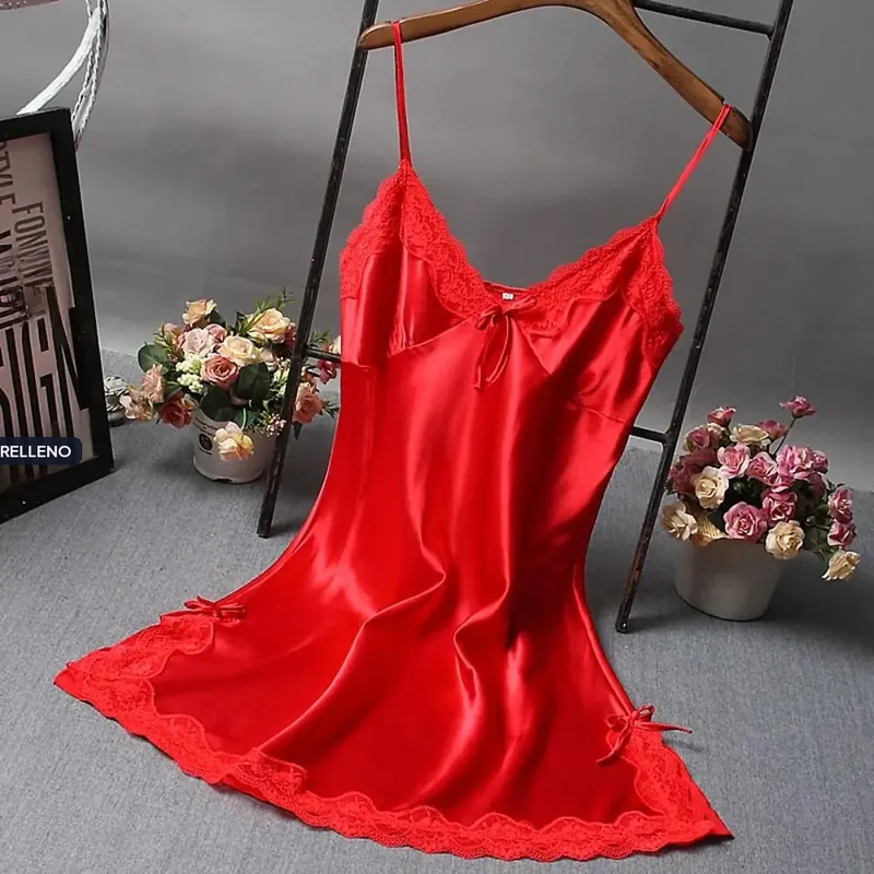 Camisola de poliéster con encaje y escote en V – Colores y medidas indicadas