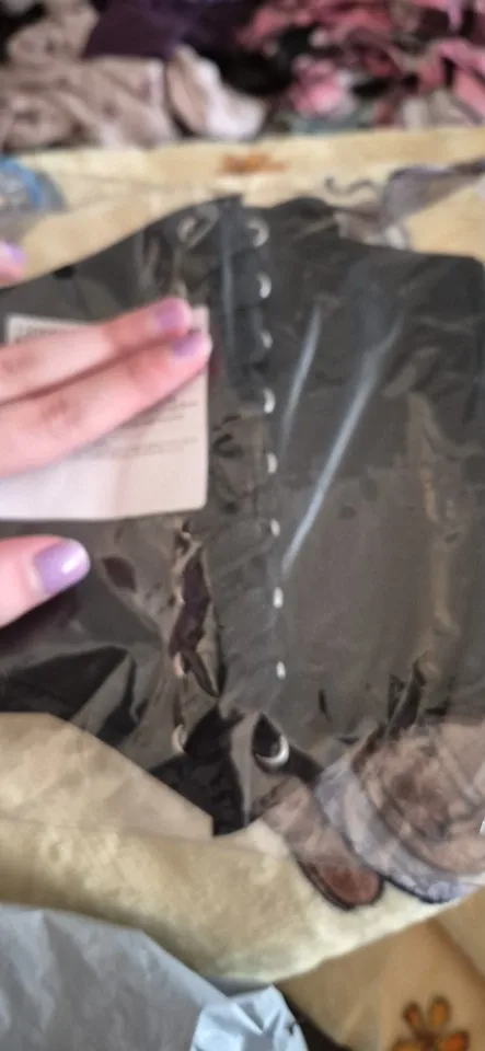 Foto de un comprador: Cinturón corsé elástico de cuero PU con cordón trasero
