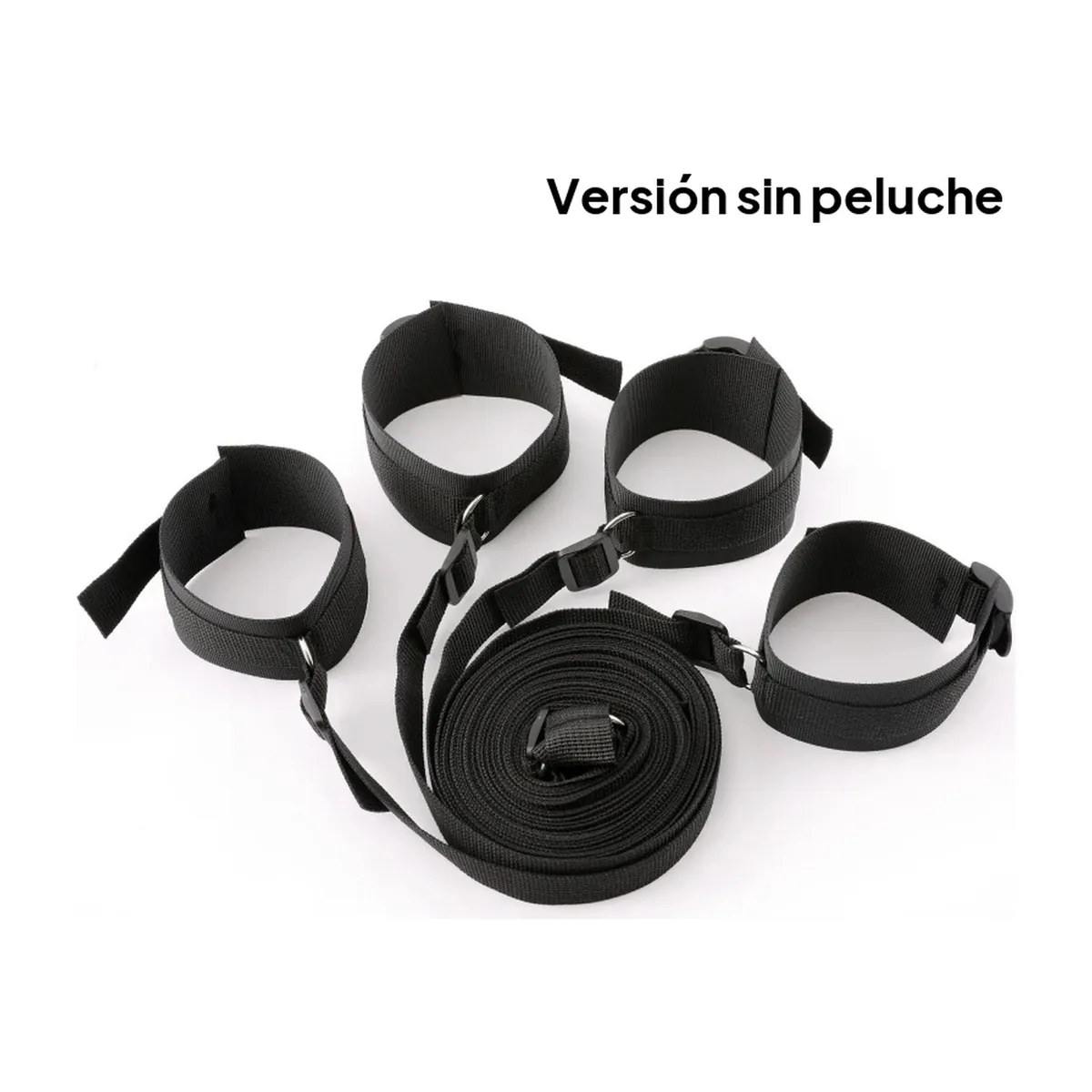 Set de restricción para cama ajustable con esposas – negro sin felpa