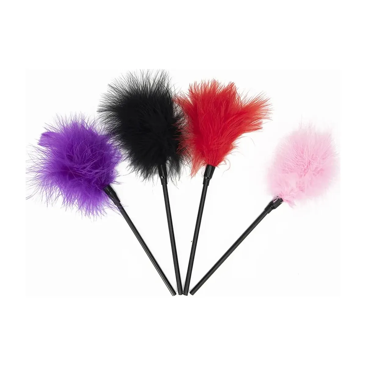 Tickler de plumas con mango de 20 cm, en cuatro colores – vue 2