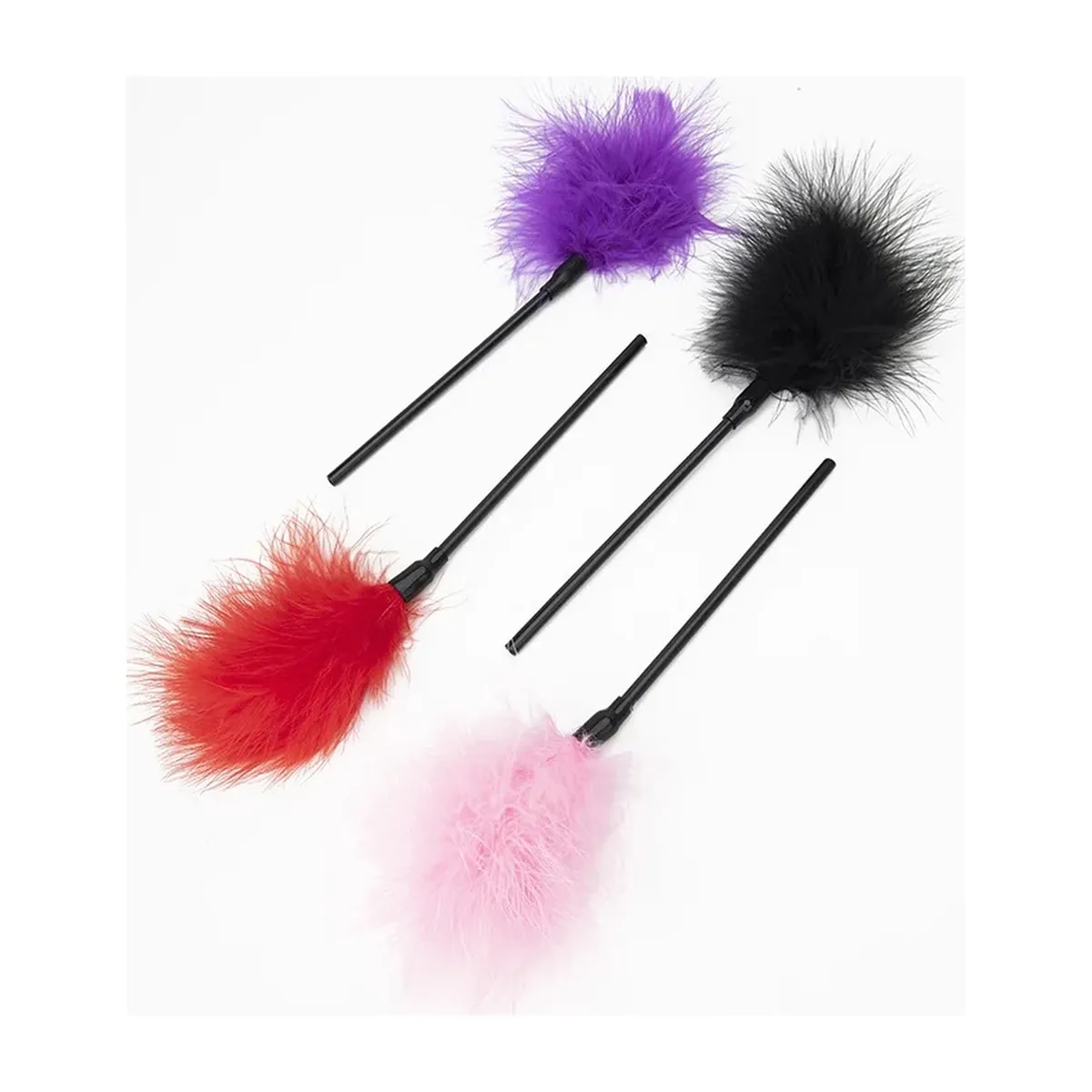 Tickler de plumas con mango de 20 cm, en cuatro colores – vue 4
