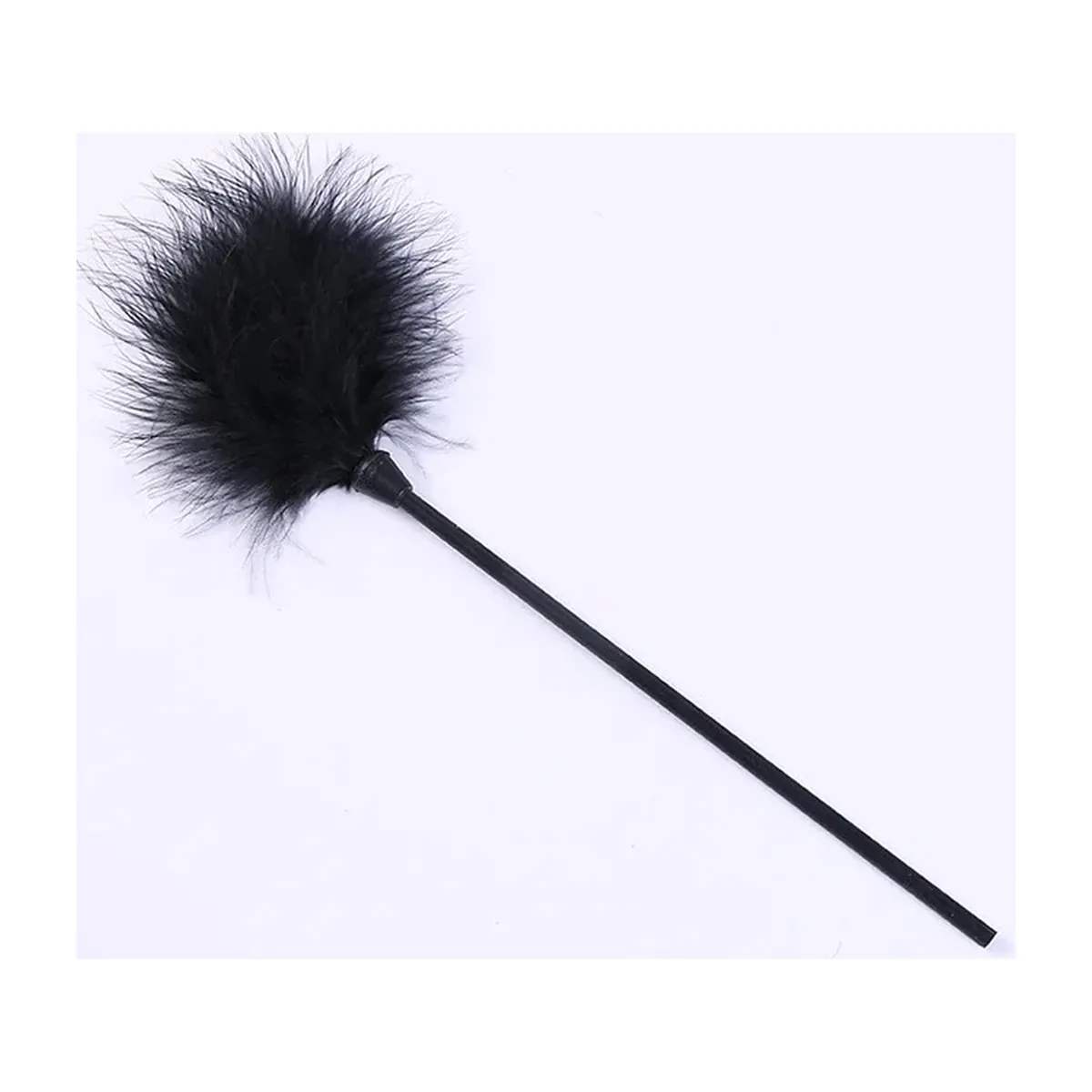 Tickler de plumas con mango de 20 cm, en cuatro colores – negro