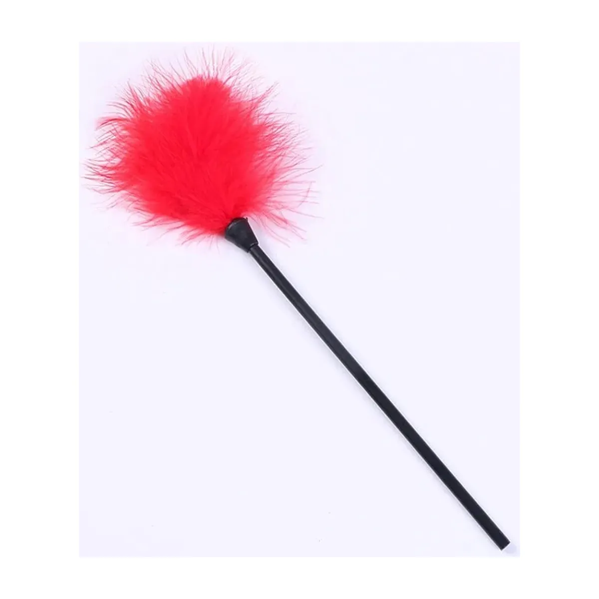 Tickler de plumas con mango de 20 cm, en cuatro colores – rojo